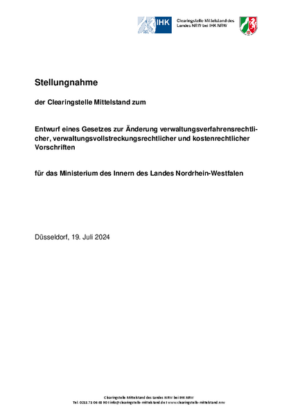 Entwurf eines Gesetzes zur Änderung verwaltungsverfahrensrechtlicher, verwaltungsvollstreckungsrechtlicher und kostenrechtlicher Vorschriften , Stn_VwVfG_NRW_LZG_NRW_GebG_NRW_und_VwVG_NRW.pdf, 242 KB Entwurf eines Gesetzes zur Änderung verwaltungsverfahrensrechtlicher, verwaltungsvollstreckungsrechtlicher und kostenrechtlicher Vorschriften