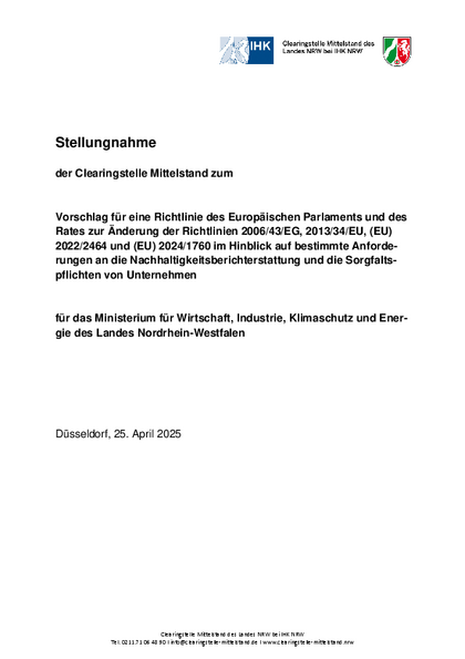 Richtlinienvorschlag des Europäischen Parlaments und des Rates zur Änderung von vier Richtlinien im Hinblick auf bestimmte Anforderungen an die Nachhaltigkeitsberichterstattung und die Sorgfaltspflichten von Unternehmen, STN_zum_Omnibuspaket__CSRD_CSDDD_und_EU-Taxonomie_.pdf, 466 KB Richtlinienvorschlag des Europäischen Parlaments und des Rates zur Änderung von vier Richtlinien im Hinblick auf bestimmte Anforderungen an die Nachhaltigkeitsberichterstattung und die Sorgfaltspflichten von Unternehmen