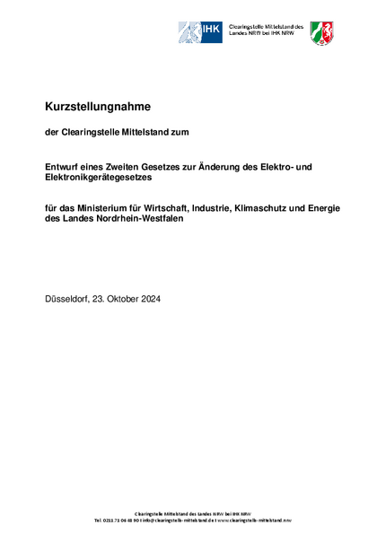 Entwurf eines Zweiten Gesetzes zur Änderung des Elektro- und Elektronikgerätegesetzes, Sttellungnahme_der_Clearingstelle_Mittelstand_zum_GE_zur_AEnderung_des_ElektroG.pdf, 248 KB