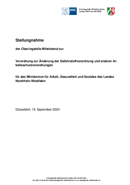 Verordnung zur Änderung der Gefahrstoffverordnung und anderer Arbeitsschutzverordnungen